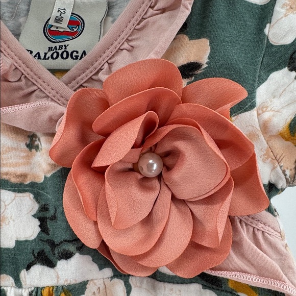 Baby Balooga ruffle Charming Floral Kids Romper flower accent 12-18 mo girly - Picture 9 of 9